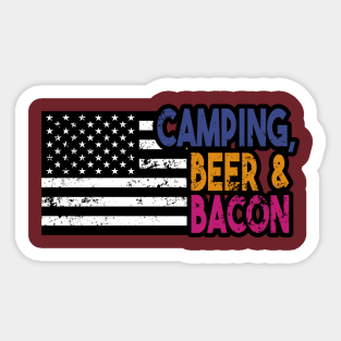 Camping, Beer and Bacon Sticker